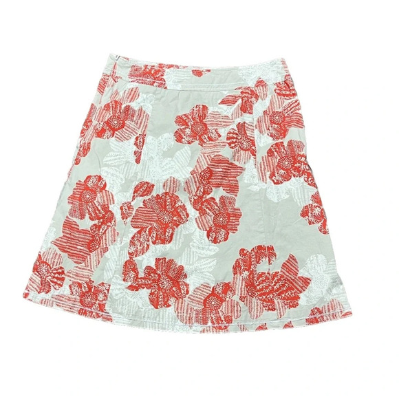 Eddie Bauer A-Line Skirt Tropical Hawaiian Midi Skirt Beachy Modest Mature 8T - Picture 3 of 11